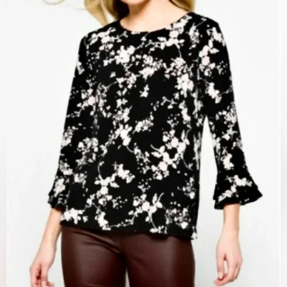 Women’s Karl Lagerfeld floral blouse 1X - Picture 1 of 10